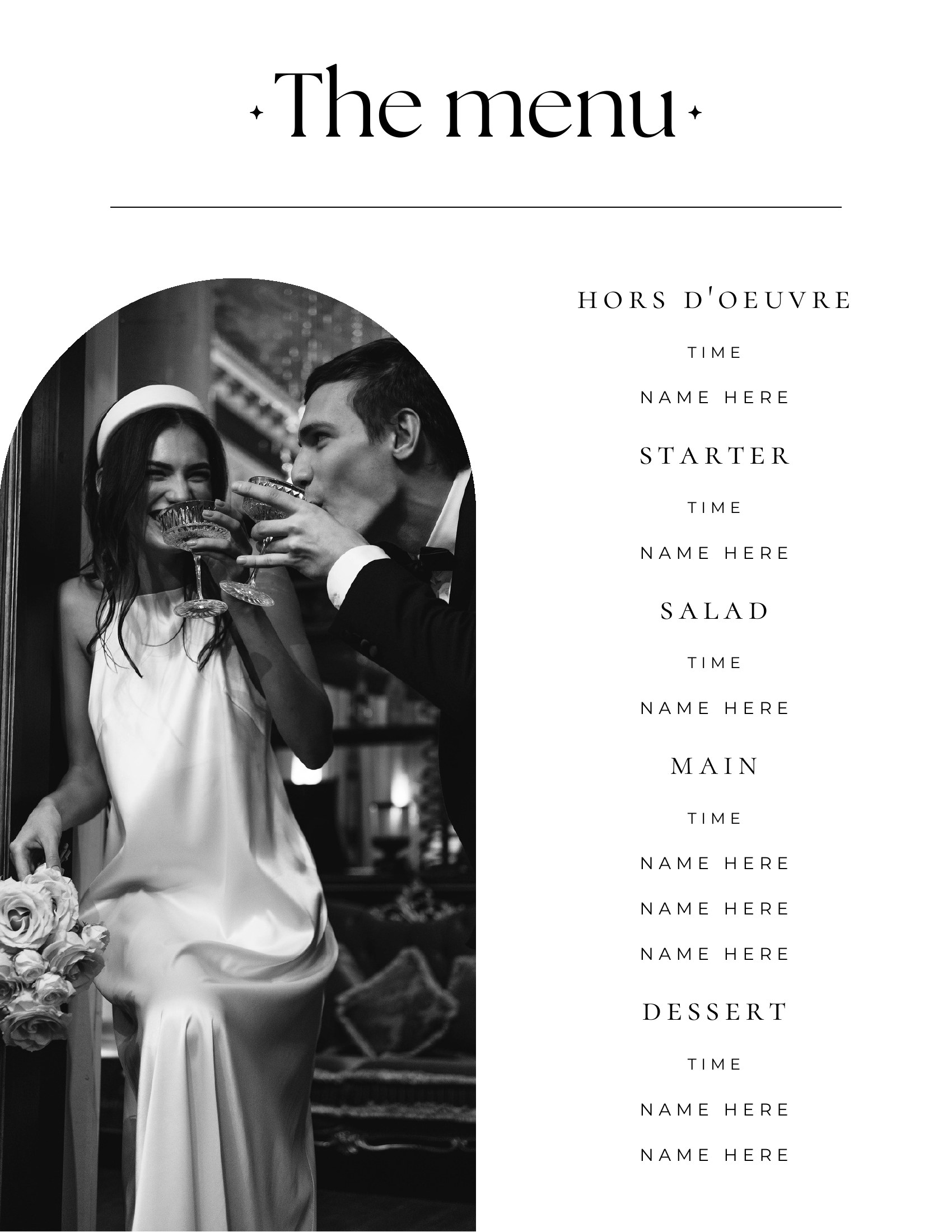 Menu chapter spread